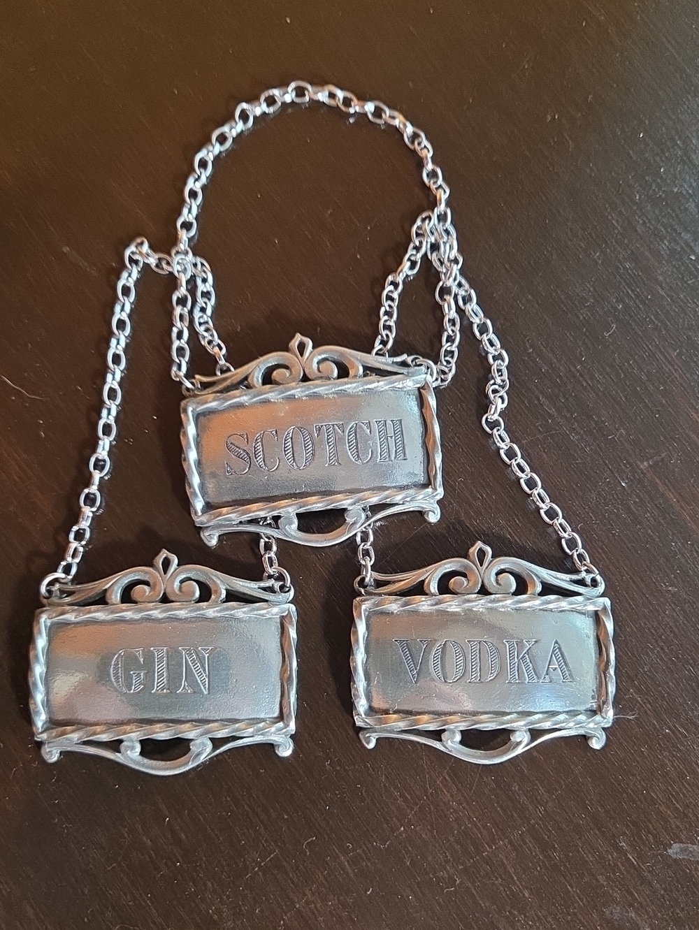 Salisbury Pewter Liquor Bottle Labels